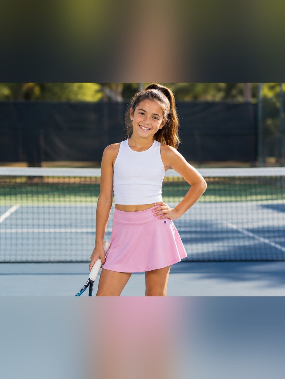 Champion Girls Pink Athletic Skort Size Large 10/12 Built-In Shorts Activewear